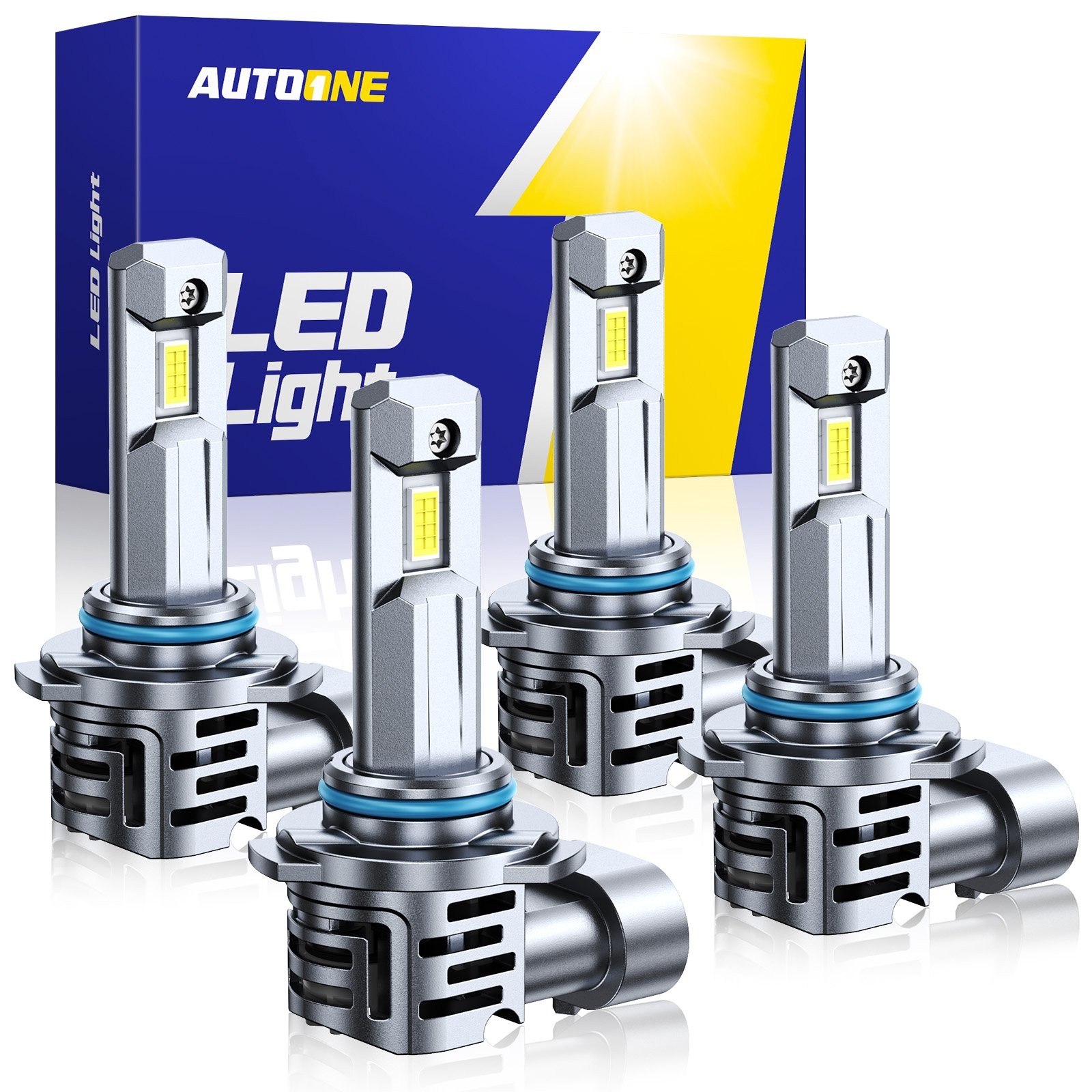 4x AUXITO 9005 H11 LED Headlight Bulbs Conversion Kit High Low Beam Bright White