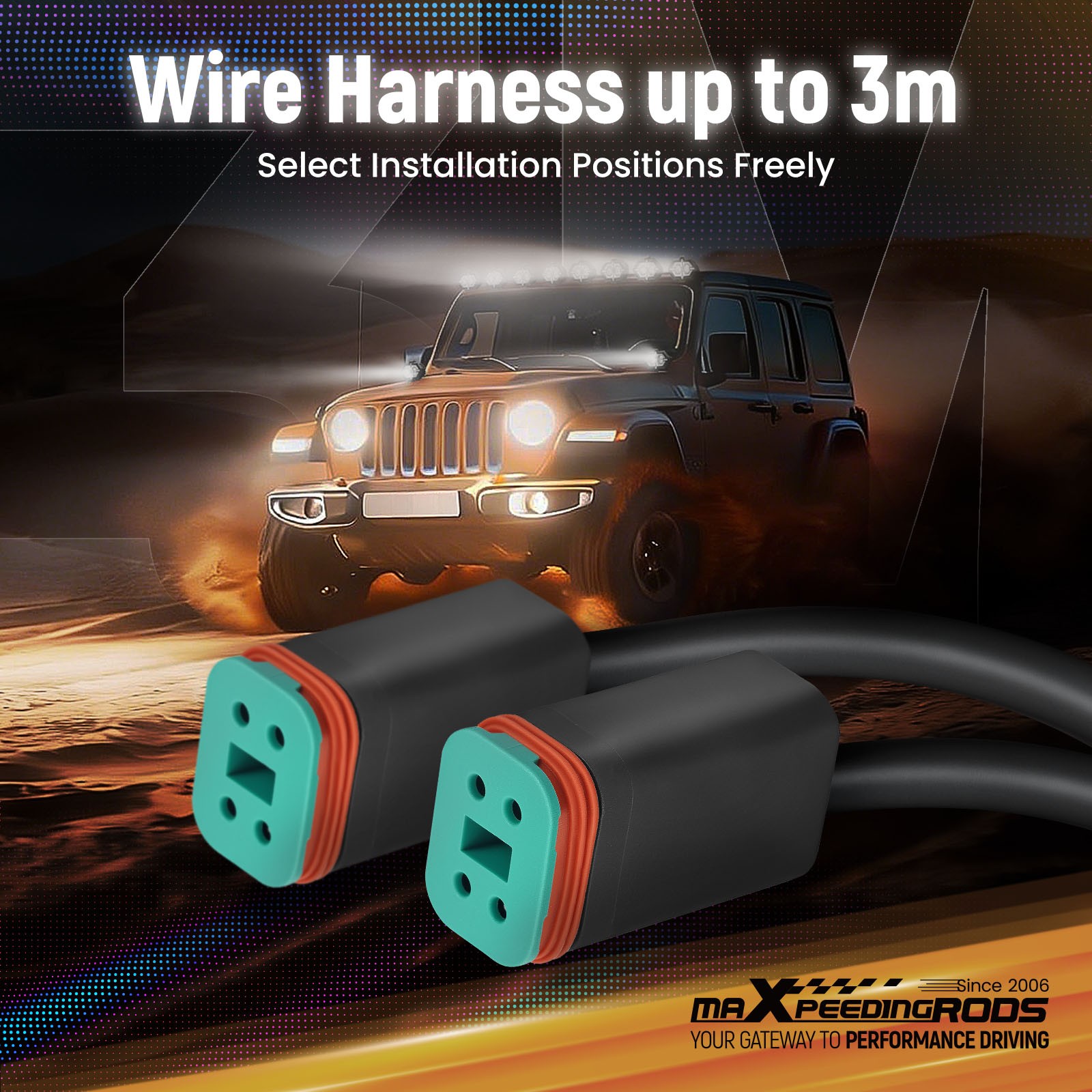 108W LED Driving Fog Light For Off-Road Trucks ATVs Rectangular IP68 Waterproof