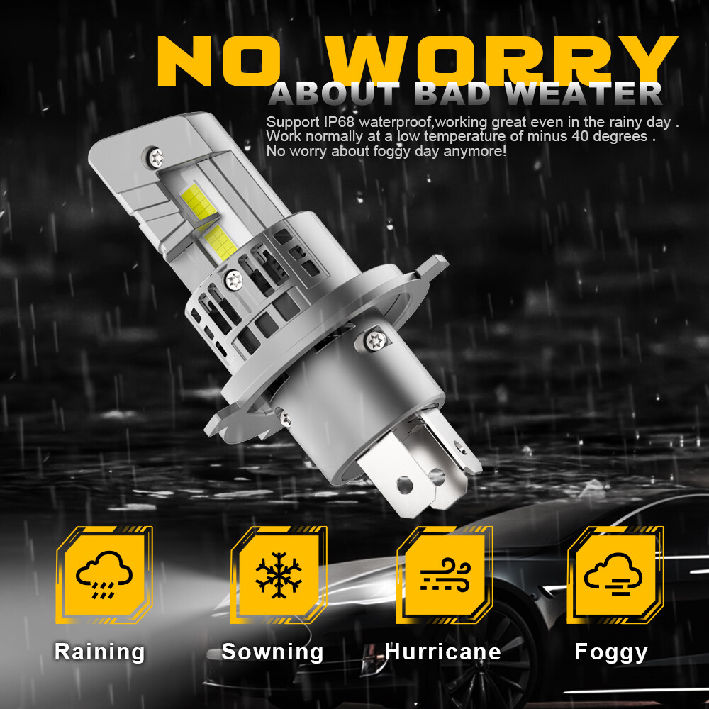 2X H4 9003 LED Headlight High Low Beam Bulbs For Mitsubishi Mirage 2020-2023