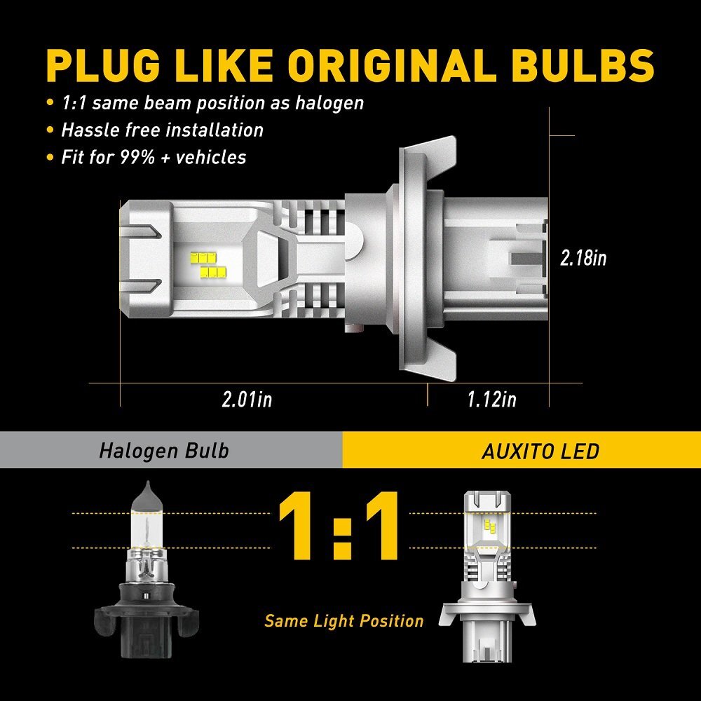 4X AUXITO Combo H13 9008 LED Headlight 9145 Fog Light for Ford F-150 2004-2014