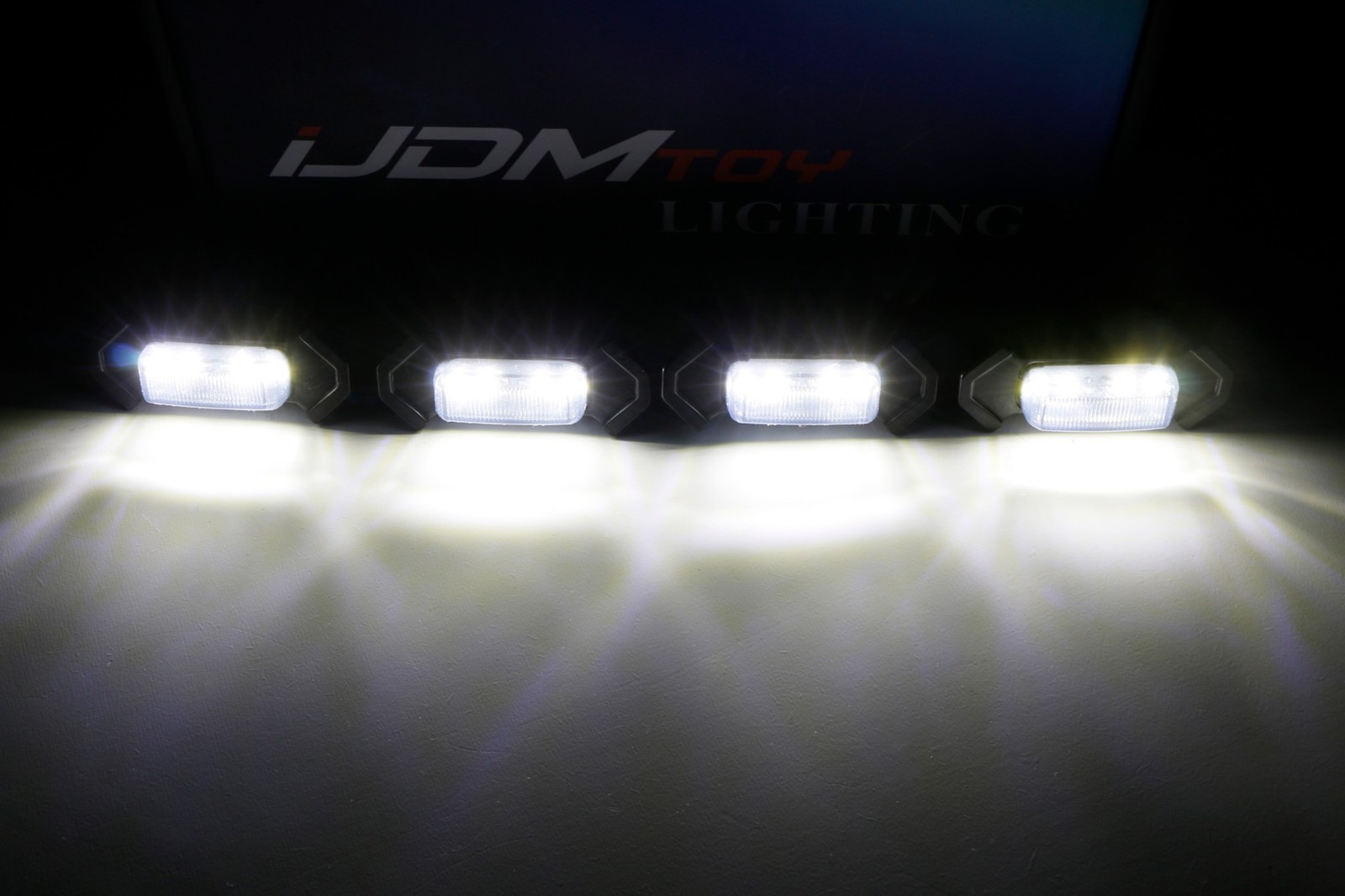 Smoke Lens White LED Front Grille Lights For 16-23 Toyota Tacoma w/TRD Pro Grill