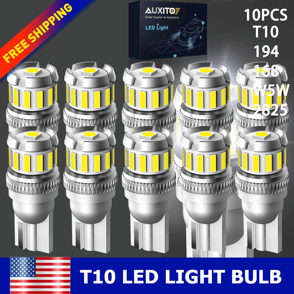 20x LED License Plate Interior Light Bulb Super White T10 194 168 W5W 2825 6500K