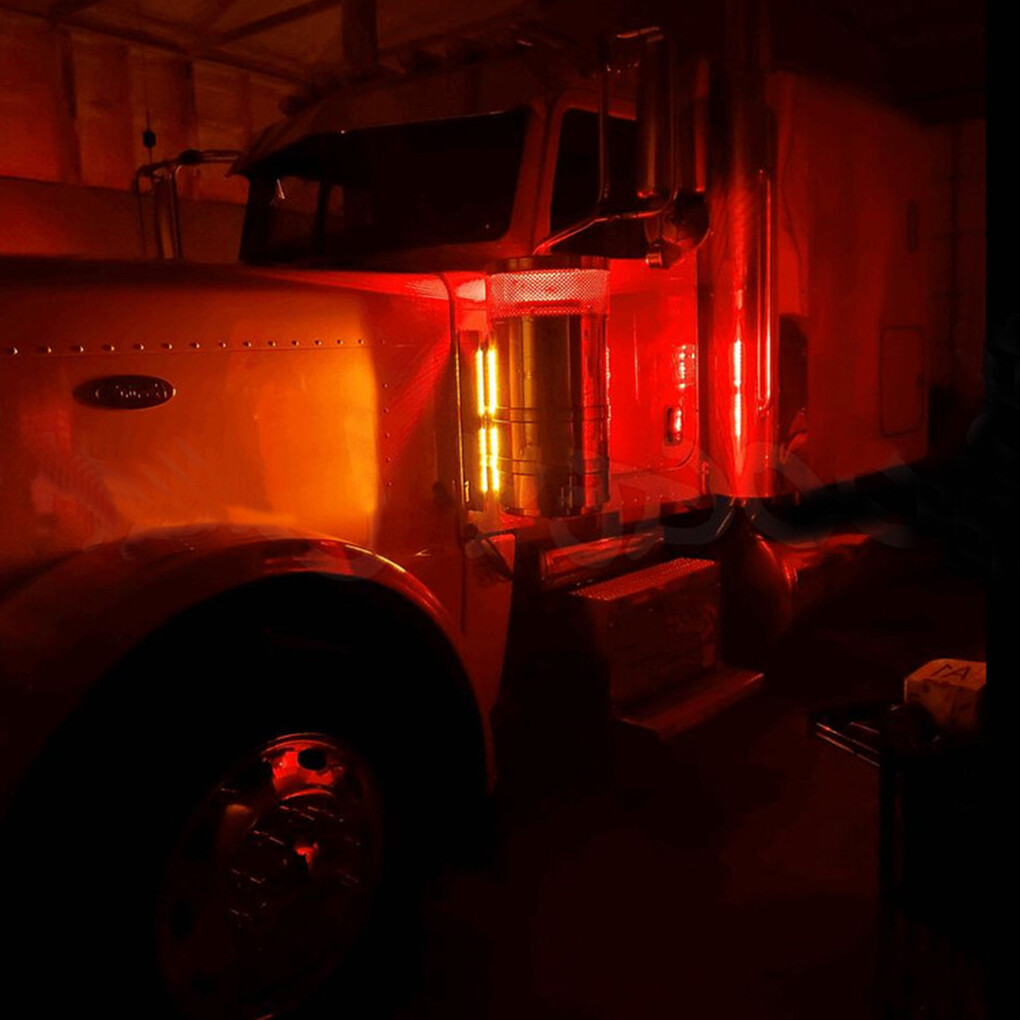 4Pcs Red 48 LED Air Cleaner Light LED Strps For Peterbilt Kenworth Freightliner
