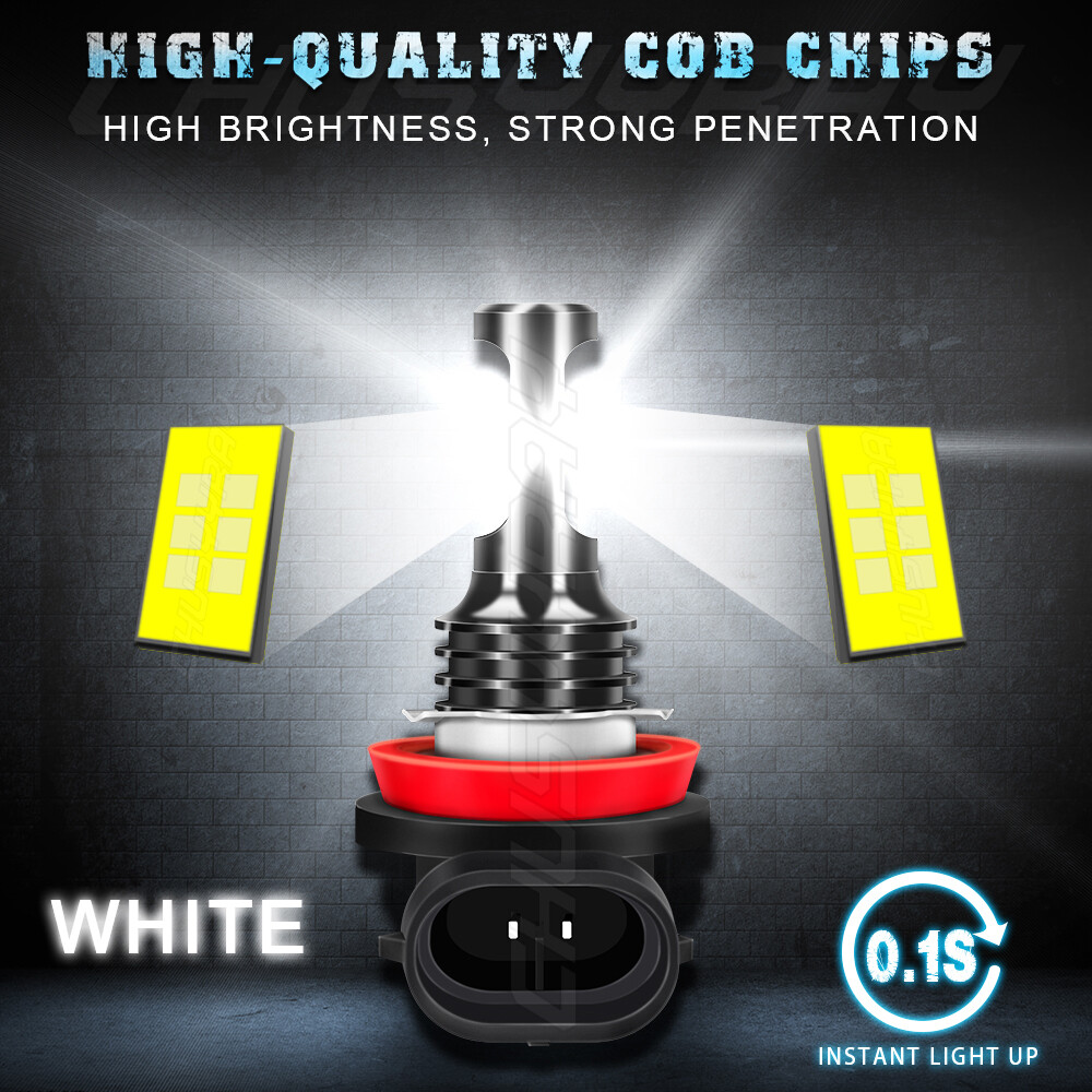 H11 H9 LED Headlight Super Bright Bulbs Kit 8000K White 330000LM High/Low Beam