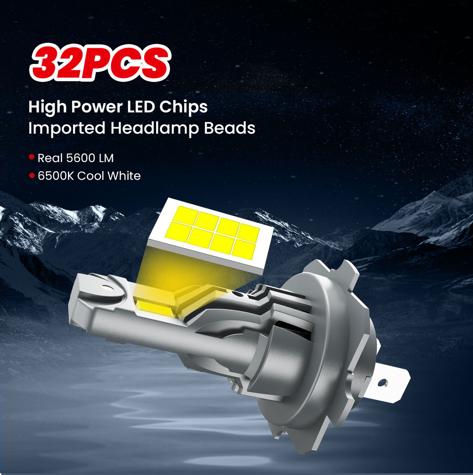 ISAMUTO H7 LED Headlight Kit 1:1 Size Super Bright Bulbs White 6500K Plug & Play