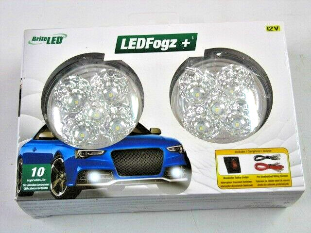 Brite LED LEDFogz+ Two 3.7in. (94mm) Diameter Round 5 White LED Light Kit