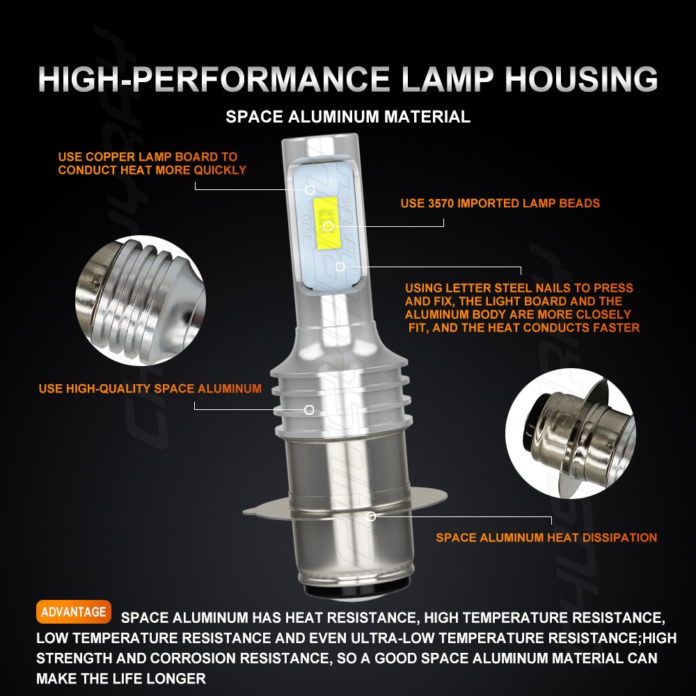 6K High Power HID LED Headlight H6 Bulbs For Yamaha Banshee 350 1997-2006 Lights