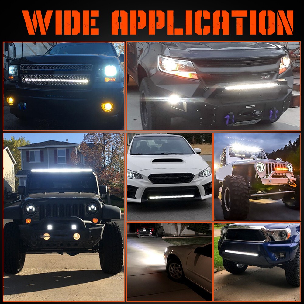 Slim 8 14 22 32 42 52″ LED Light Bar Spot Flood Combo Driving Truck Offroad SUV