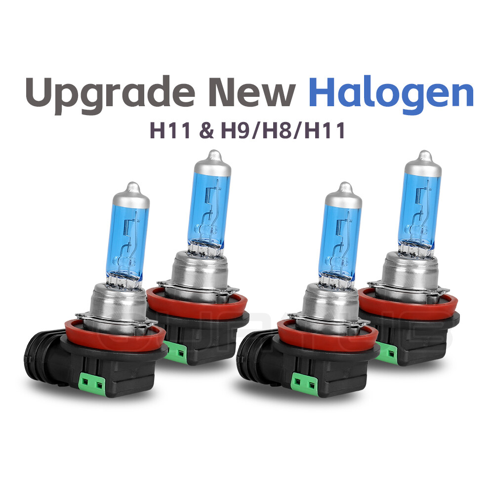 H11+H11 Headlight Super Bright Bulbs Halogen 4200k Warm White 8000LM Hi/Low Beam