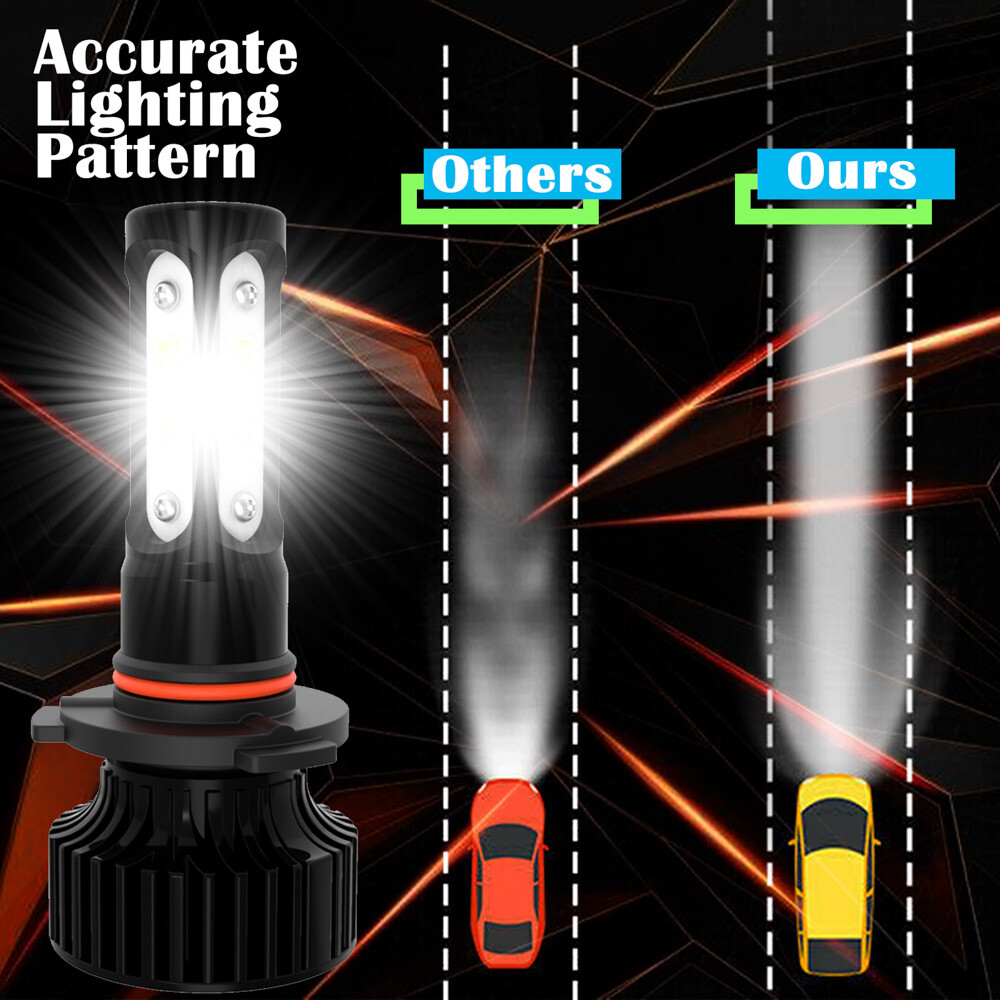 4-Side 9005 9006 Combo LED Headlight Kit High Low Beam Bulb 6000K 4800W 720000LM