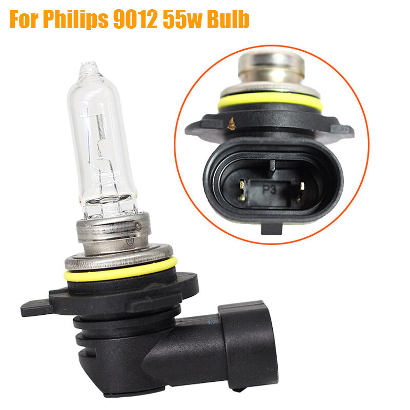 2PCS 9012 Car Halogen White Headlight Bulbs 12V 55W Long Life High Performance