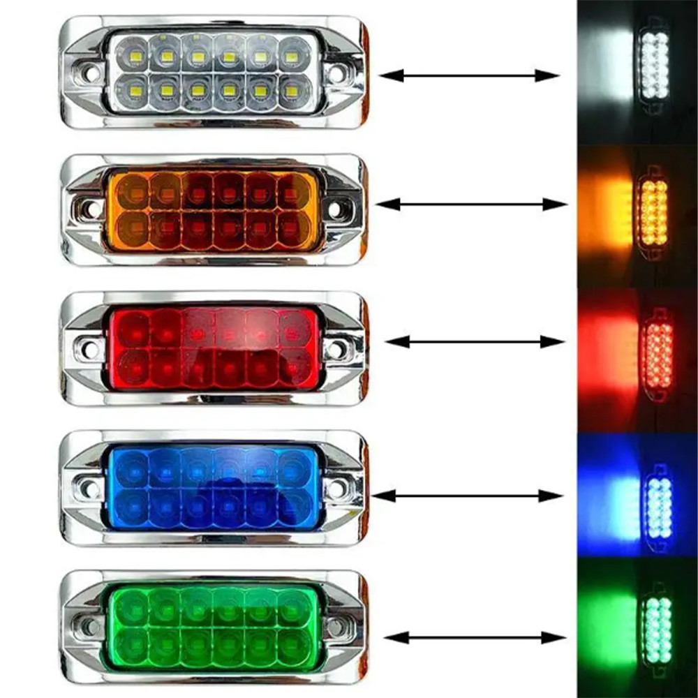 10Pcs 12LED Side Marker Lights Clearance Lights For Trailer Truck Lorry 12V-24V