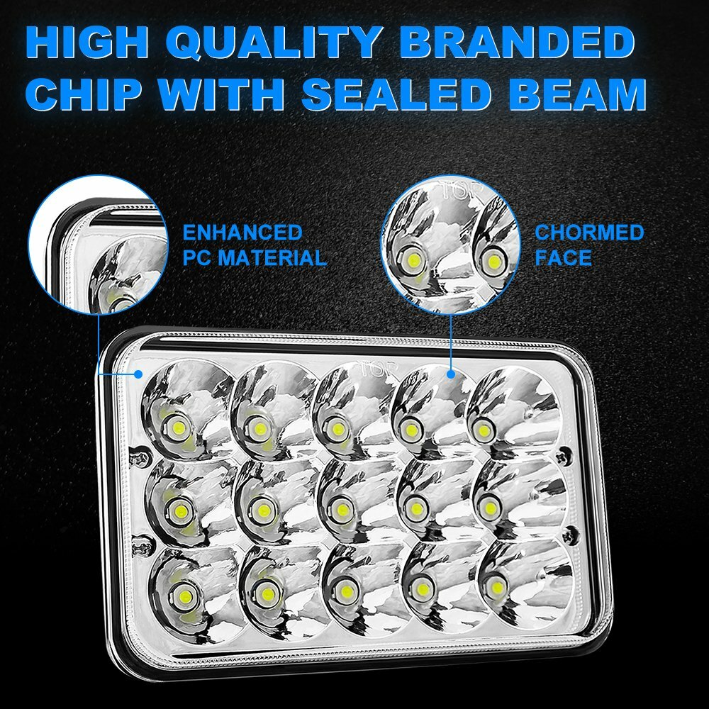 4×6“ inch LED Headlights Hi/Lo Sealed Beam Light For Freightliner FLD120 FLD112