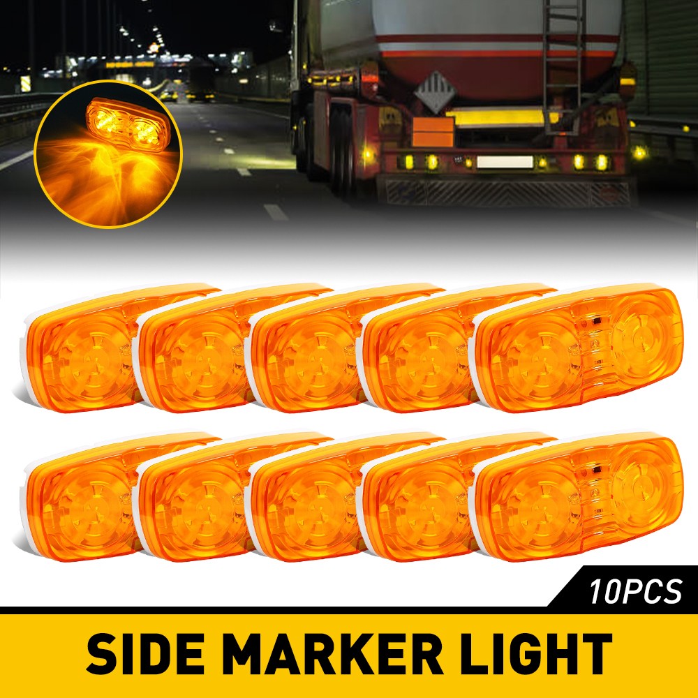 2x Amber 21LED Side Marker Lights RV Truck Trailer Clearance Light Waterproof US