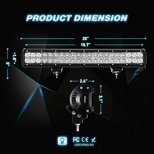 Nilight 20Inch LED Light Bar 126W for Offroad 4X4 4WD Car Lamps + Wiring Harness