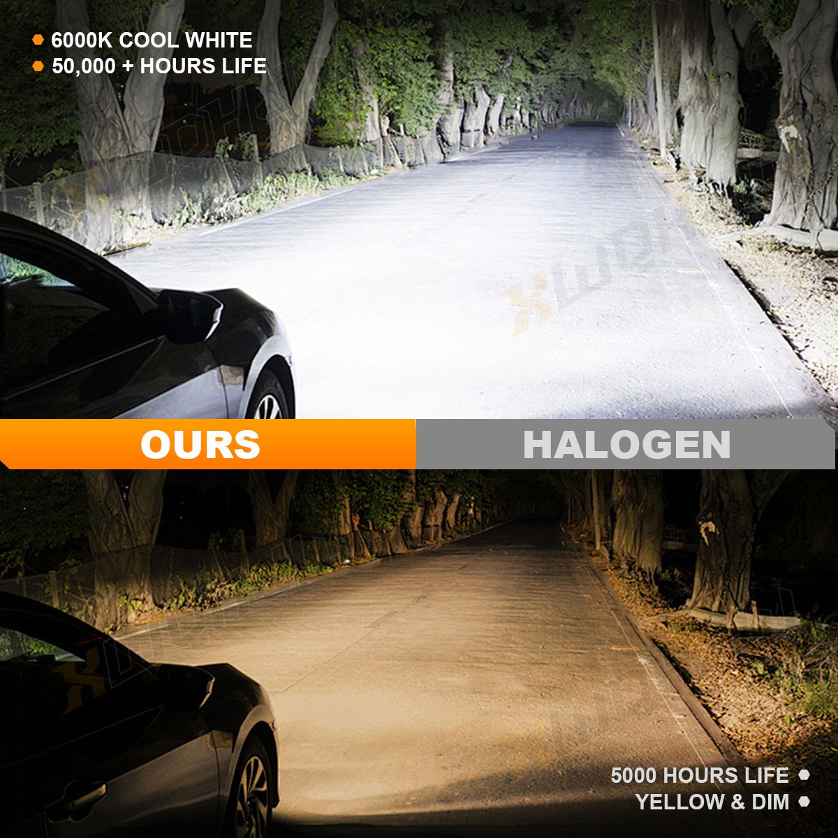 H4 9003 HB2 LED Headlight Bulbs Hi-Low Beam Kits 6000K 50W for Toyota Yaris CR-V