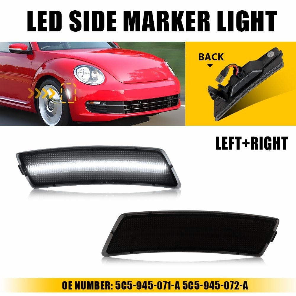 For 2018-2023 Volkswagen Tiguan Front Left&Right White LED Side Marker Light EPU