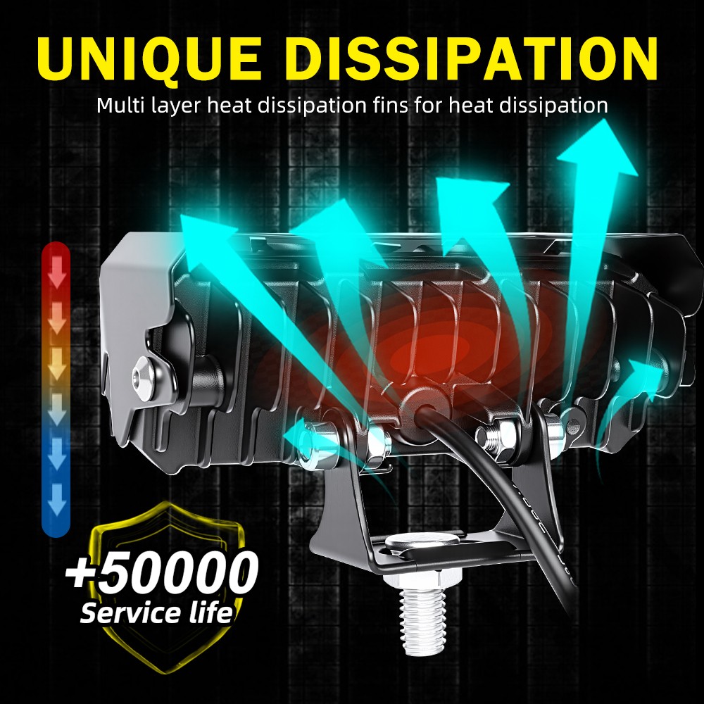 2X 4″ 200W LED Work Light Bar White/Yellow Fog Pods Driving OffRoad SUV UTV 4WD