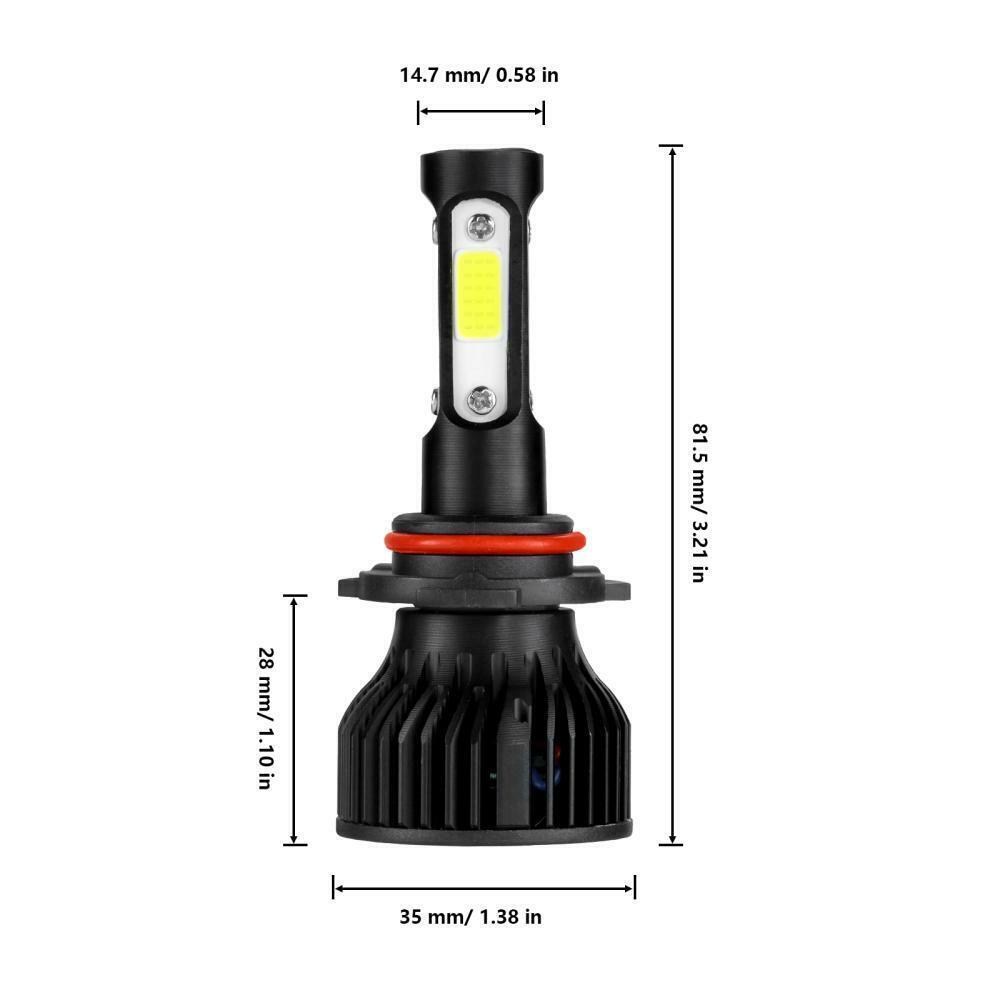 4-Sides 9012 LED Headlight Bulbs Kit 6500K White for 2014 2015 GMC Sierra 1500