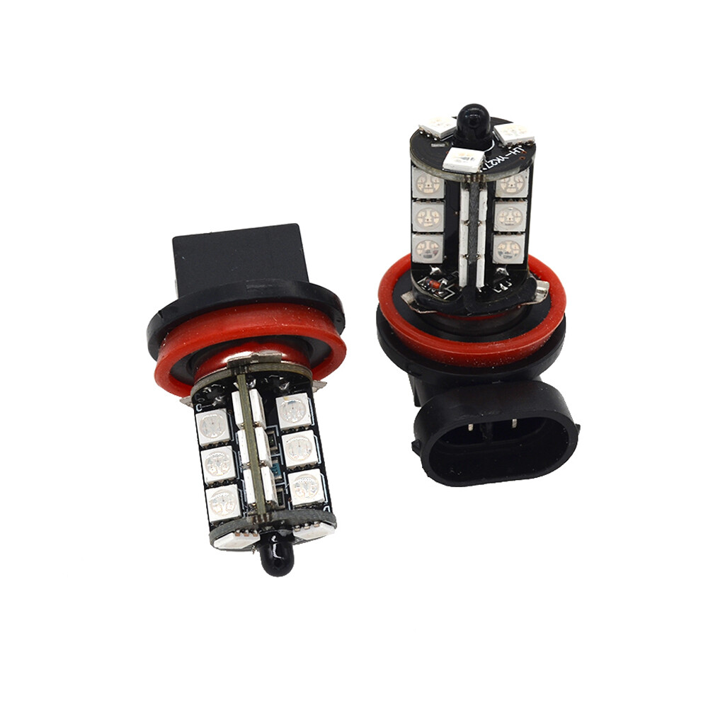 2pcs H8 H9 H11 LED Fog Light Bulbs 16 Color Changing RGB Remote High Power Lamp