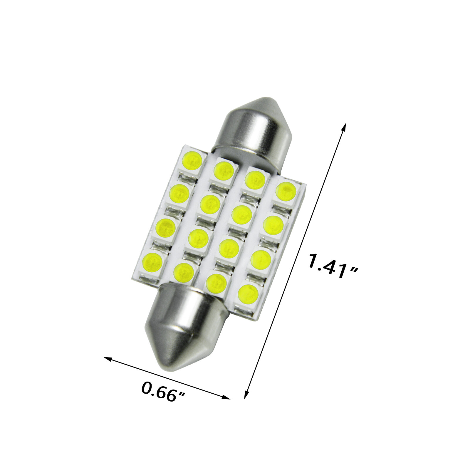 16-SMD 6418 C5W 36MM Festoon LED License Plate Tag Light Bulbs 6000K Xenon White