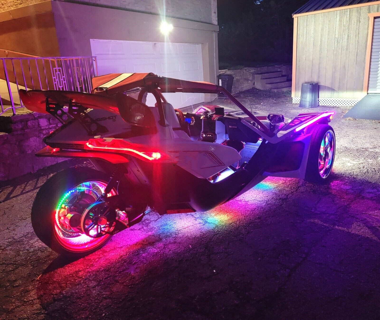16PCS Triple Row 1/2/3/4/5/6.5FT Treble LEDs CHASING Slingshot Hood Light Strips