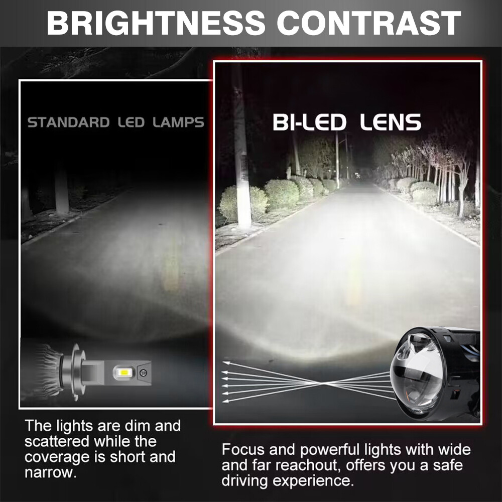 160W 40000LM Bi-LED Projector Headlights, 6000K, for Hella 3R G5 2X, 3.0″ Laser