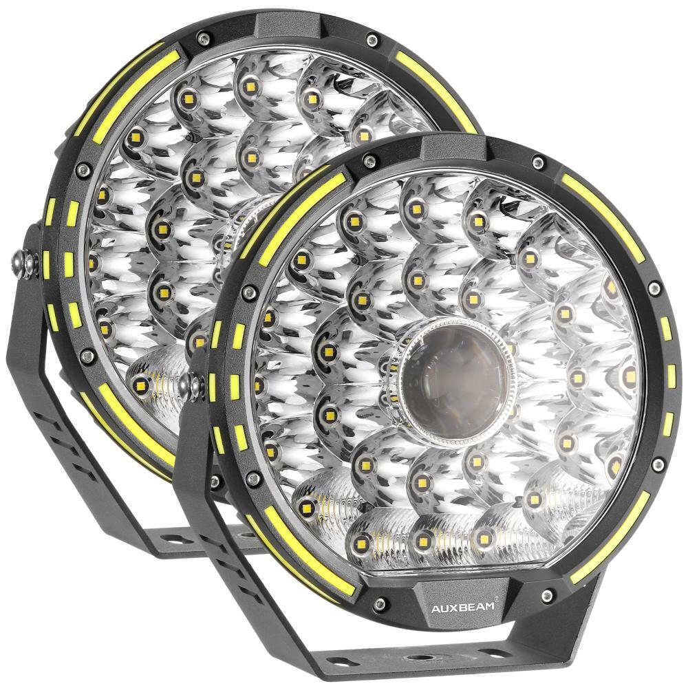 AUXBEAM 9″ 720W 360-PRO Round LED Work Lights Spot Offroad Driving For Jeep ATV