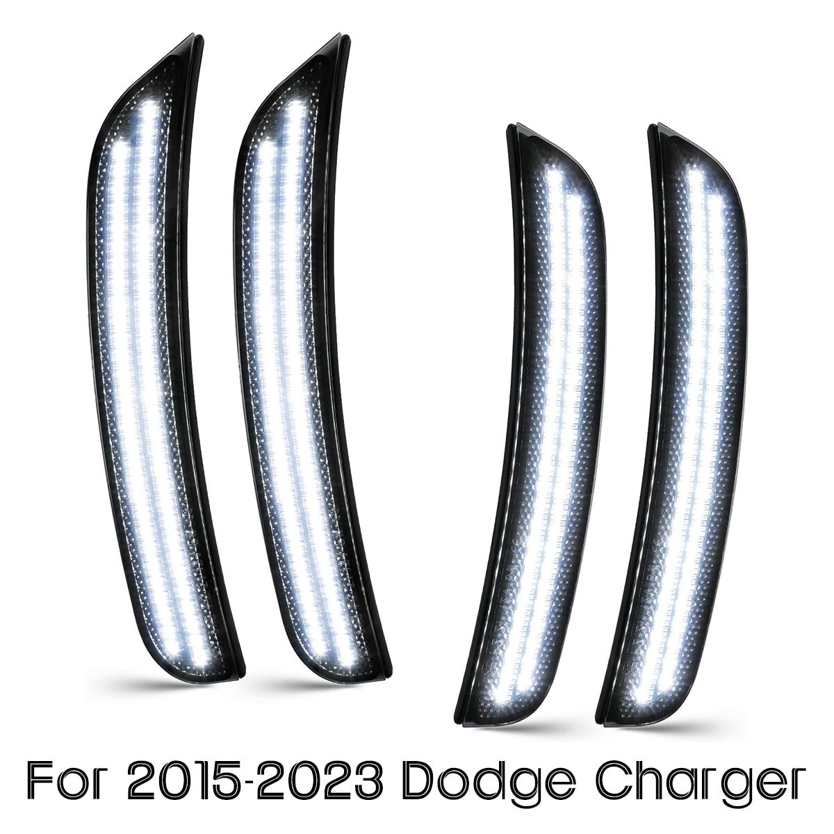 4x Smoke LED Side Marker Lights For 15-23 Dodge Charger R/T Scat Pack SXT GT SRT