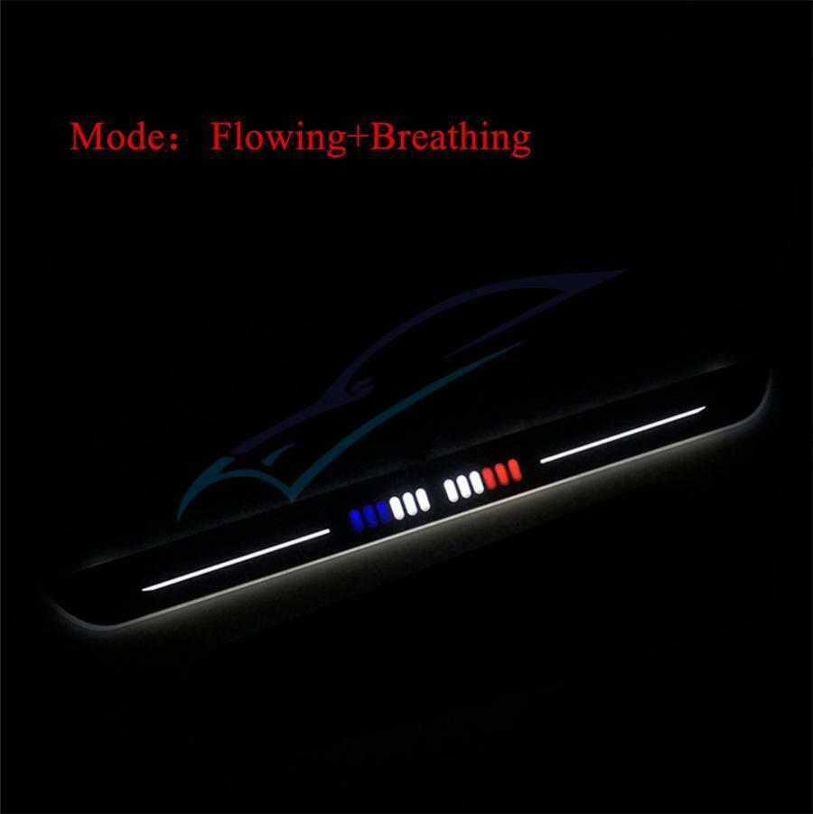 2Pcs 550*45mm Car LED Flowing Front Pedal Light Sill Pathway Welcome Scuff Light