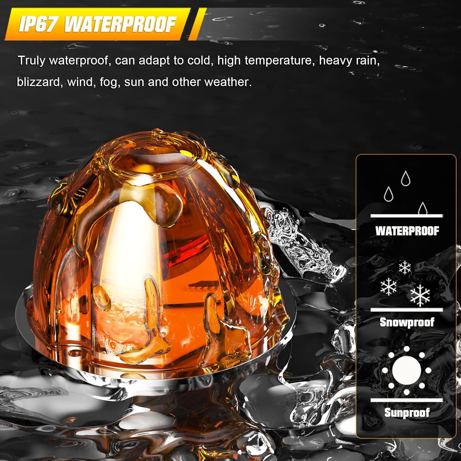 2x Amber LED 12V Watermelon Lights Indicator Truck Trailer Car Side Marker Lamp