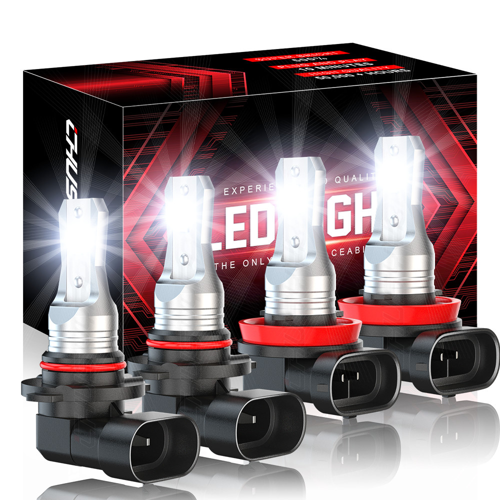 Combo 9005+H11 LED Headlight Super Bright Bulbs Kit White 72000LM High/Low Beam
