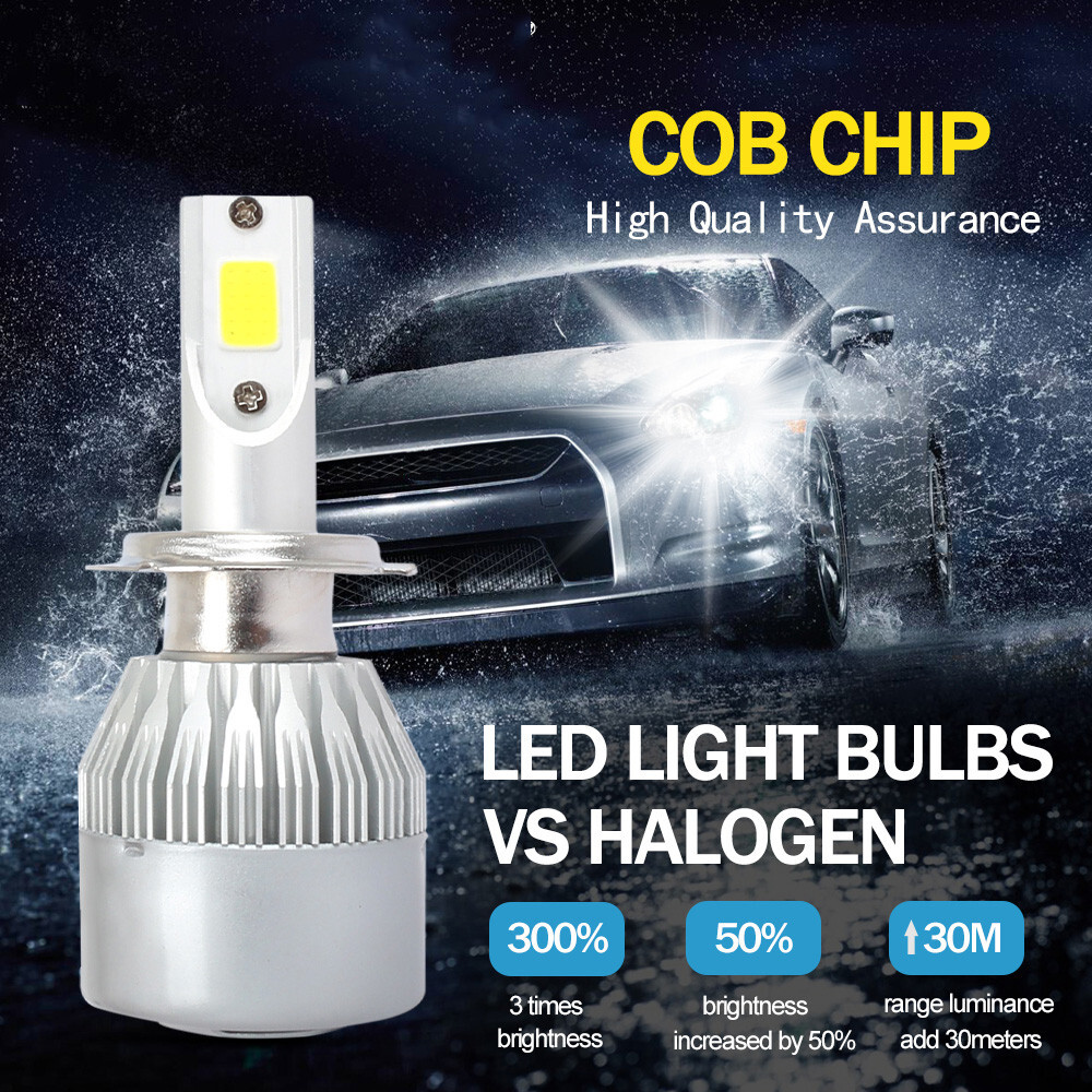 2x H7 LED Headlight Bulbs Kit Hi/Lo Beam 280W 720000LM Super Bright 6000K White