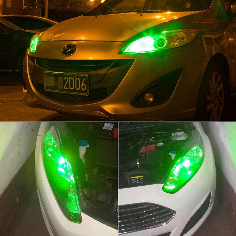 2pcs Bright Green W5W LED Front Marker Parking Light Bulb for 2014-2016 Scion tC