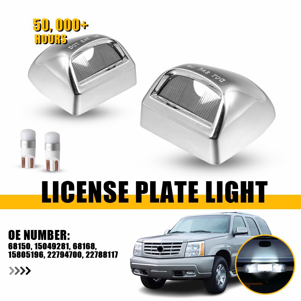 Clear For 1999-2014 GMC Sierra 2500 Chrome Plate Lights Housing LED T10 Bulb Kit