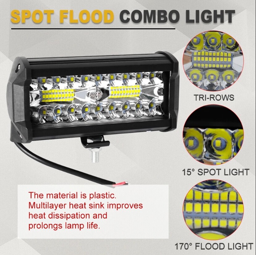 6pcs 7″ LED Pod Lights Driving Work Lamps Off Road Truck SUV ATV UTV Tractor 4WD