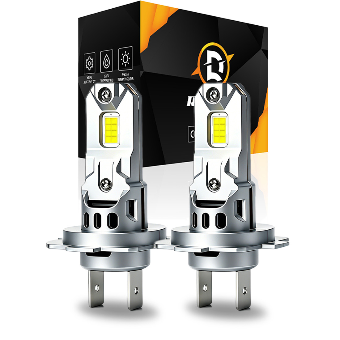PAIR RIDROID H7 LED Headlight Super Bright Bulbs Kit White High/Low Beam 6500K