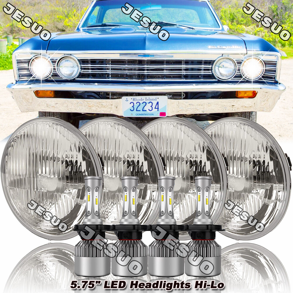 Round 5.75″ 5-3/4″ LED Hi/Lo Headlights for Ford Ranchero Gran Torino 1965-1976