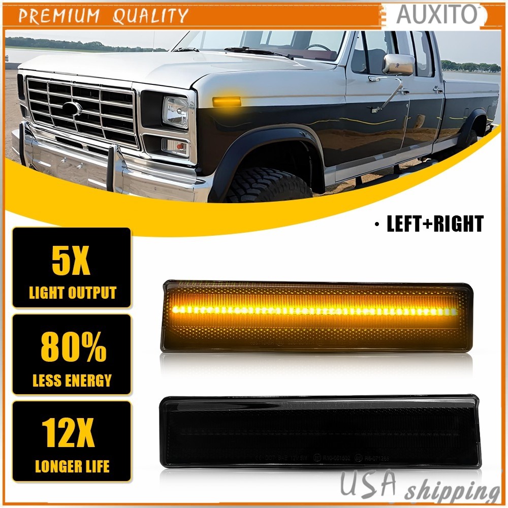 2/4x Side Marker Signal Turn Light For80-86 Ford Bronco F150 F250 F350 FO2551106