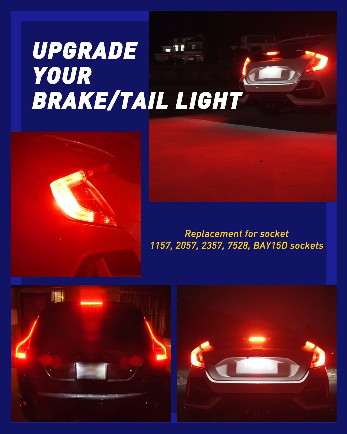 1157 7528 Red LED Brake Tail Light Bulbs Error Free CANBUS Plug&Play 2057 2-10X
