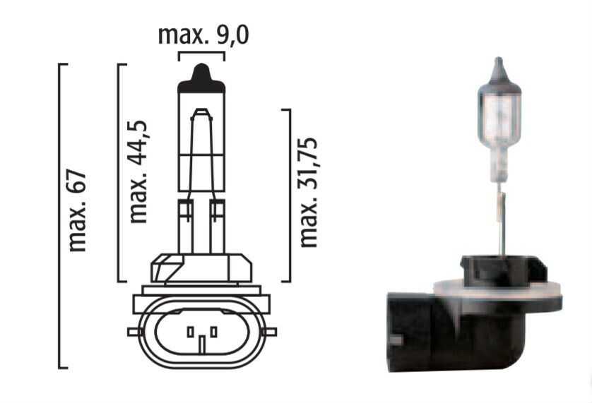 Flosser 881 12V 27W PGJ13 H27W/2 Halogen Bulb – Made in Germany