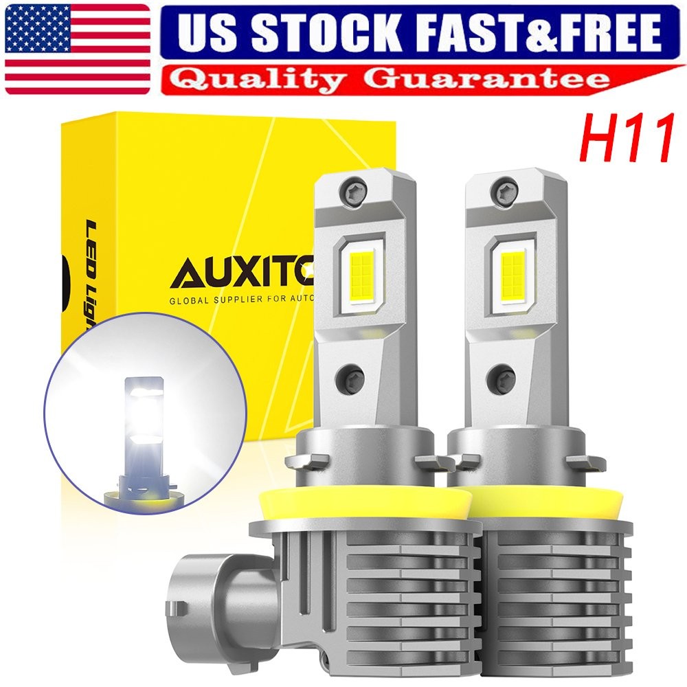 Error Free H11 H9 H8 LED Headlight 6500K White High Low Beam Bulbs CANBUS AUXITO