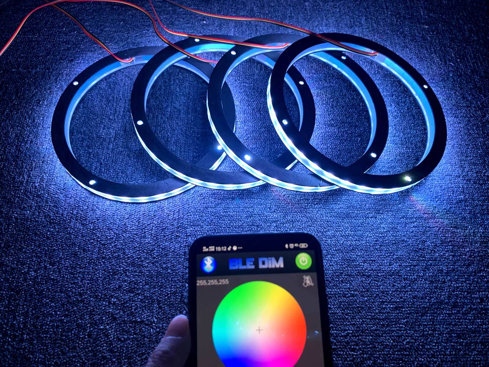 4pcs 6.5“ RGB LED Speaker Lights For Car Truck Audio 1/2“ Spacer Ring Lights