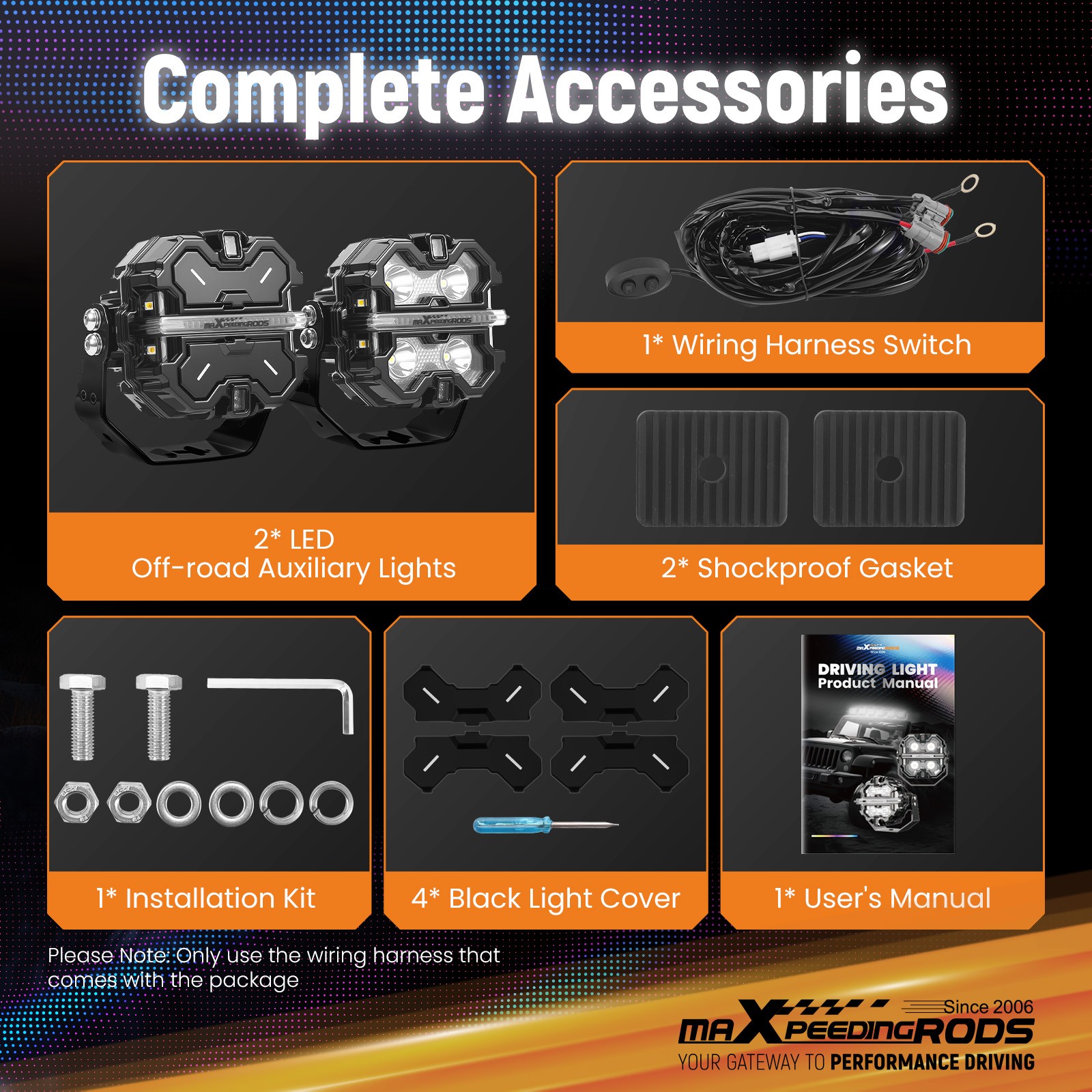 LED Driving Light Pods 3.5″ Spot Beam RGB DRL Aluminum Housing Off Road Lights