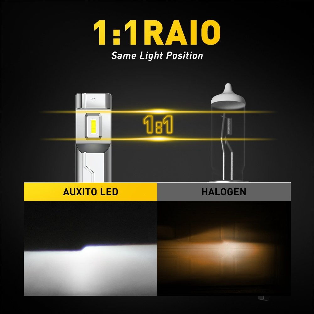 AUXITO H11 H8 H9 LED Headlight High Low Beam Bulb Super Bright 6500K White 2-20X