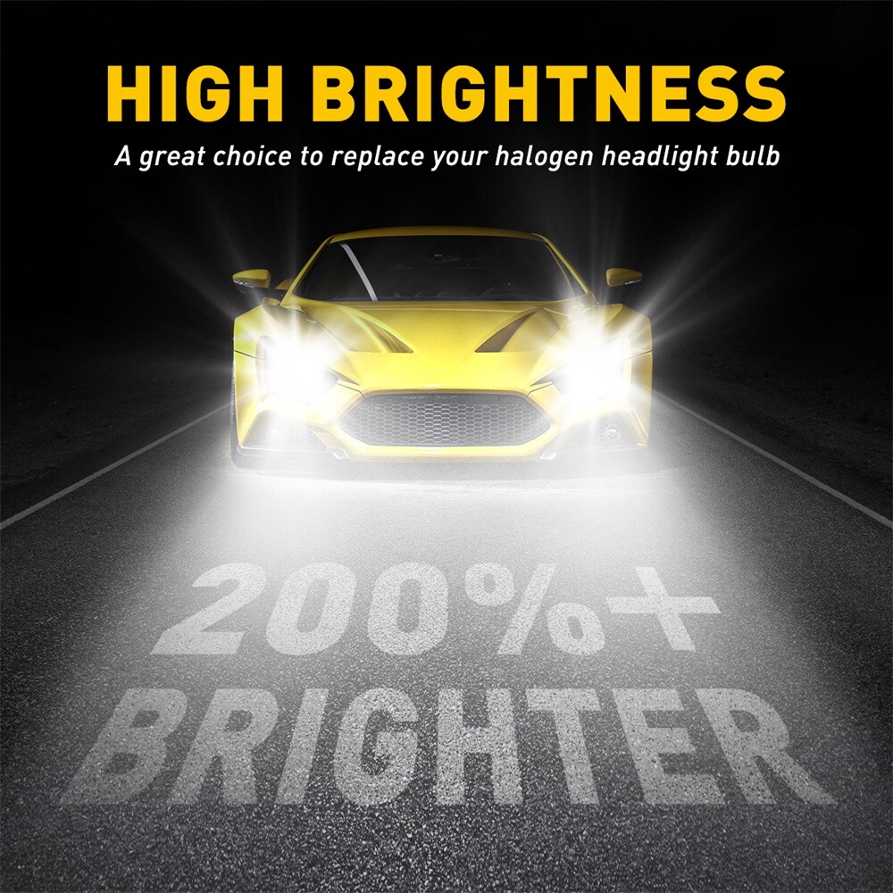 2X 9012 Bulbs LED High Low Beam Headlight 35W 3300LM White Super Bright DC9-30V