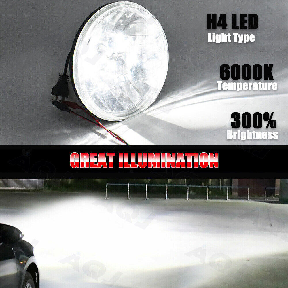 Newest Pair 7inch Led Round Headlight High-Low Beam for Peterbilt 379 359 Trucks