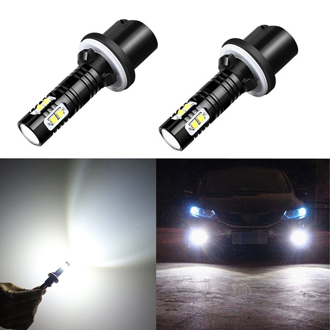 880 899 LED Fog DRL Light Bulbs 4000LM High Power 8000k Pure White Set of 2