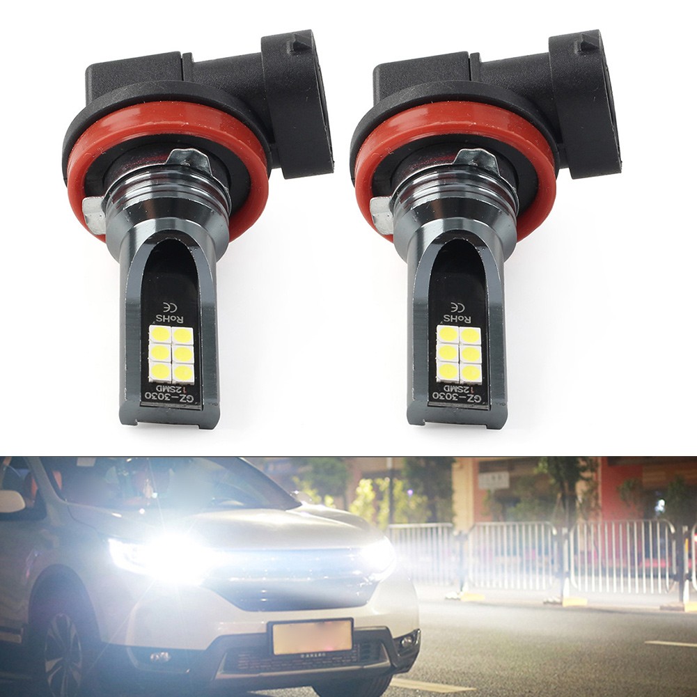 PairH11 LED Lamp Super Bright Bulbs White Light Lamp Fit Car