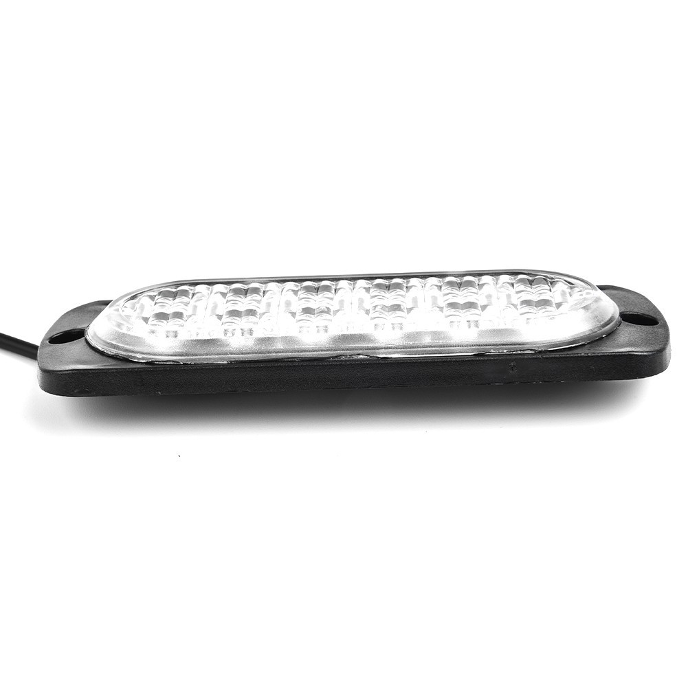 DC 12V-24V Working Lamps Transparent Lens Black Housing Plastic Light Bulbs Set